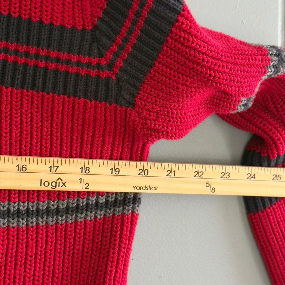 Vintage Nautica Striped‎ Cotton Sweater XL Chunky Knit 90s Prep Retro Sportswear